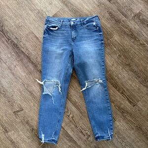 Old Navy Jeans Women 10 High Rise Faded Distressed Denim Rockstar Super Skinny